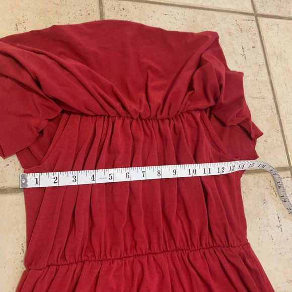 Flowy Red Off-the-Shoulder Maxi Dress - Boho Chic- S - Picture 3 of 7